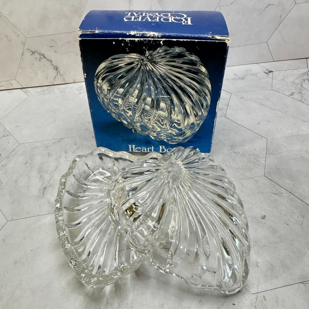 Forever Crystal Heart Trinket Box Zajecar 24% Full Lead Crystal Original Box NOS